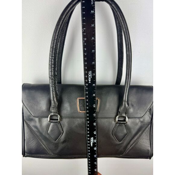 Wilsons genuine leather shoulder satchel, doctor bag, black, vtg - Picture 7 of 12